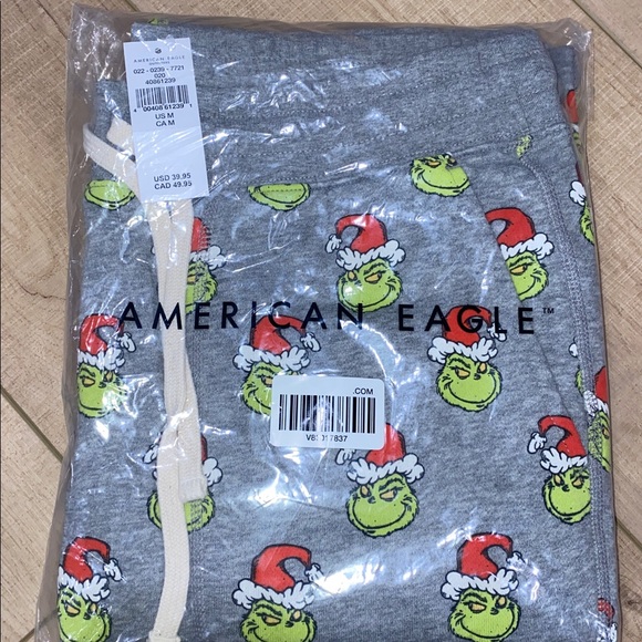 American Eagle Gray Grinch Joggers - Picture 2 of 3